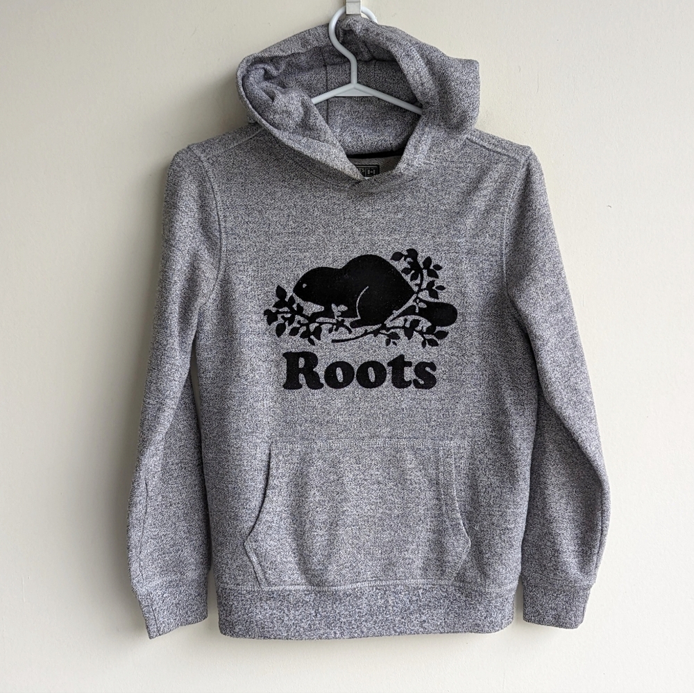 Roots gray salt and pepper pullover hoodie